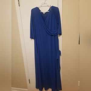 Elegant Pink Blush Blue Maxi Dress